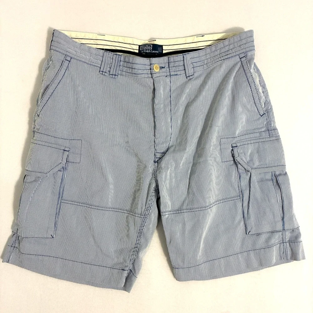 Polo Ralph Lauren Cargo Shorts Men's Size 42 Hickory Striped Preppy Nautical